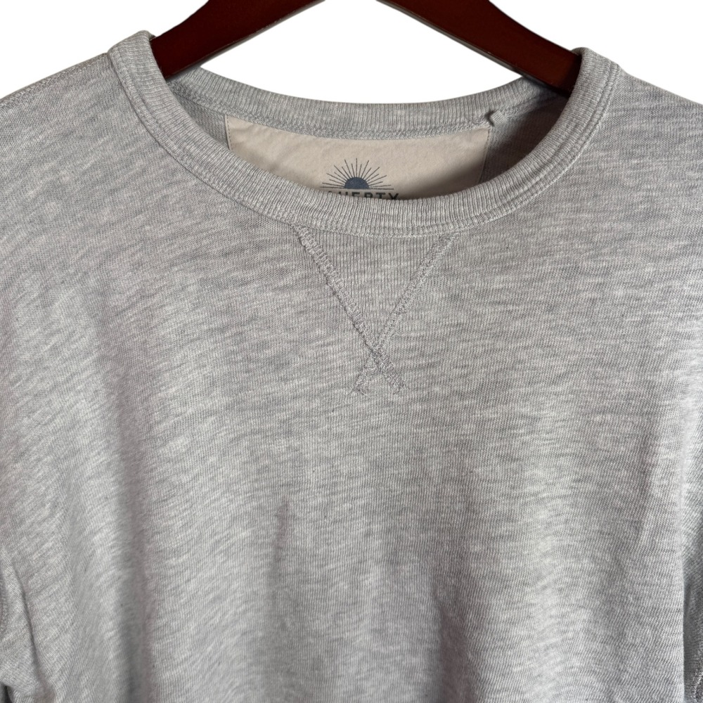 Faherty Organic Cotton Crewneck‎ Pullover Sweatshirt Cropped Grey Size Medium